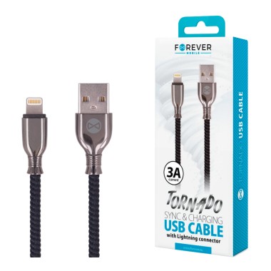 TF Cavo Forever Tornado USB/Lightning 1 mt. 3A Nero