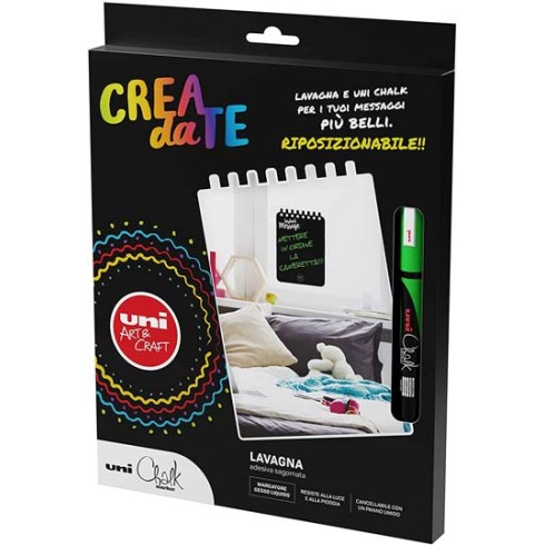 Marker Uni Chalk Media  Kit 2 + Lavagna Notes