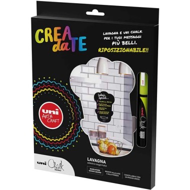 Marker Uni Chalk Media  Kit 4 + Lavagna Cuoco