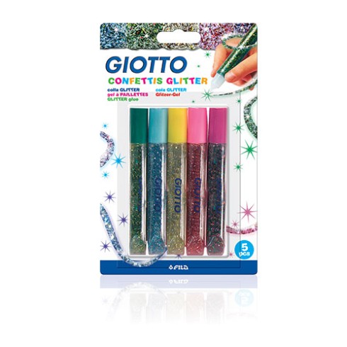 Colla Glitter Giotto ml.10 Confetti 5 pz.