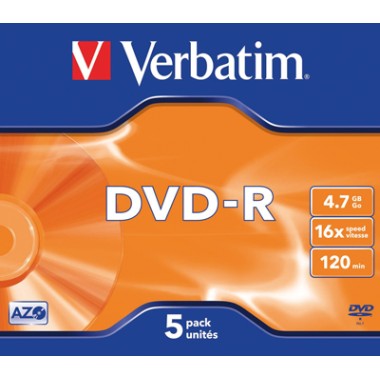 DVD-R 4.7 GB 120 m. Singoli Slim