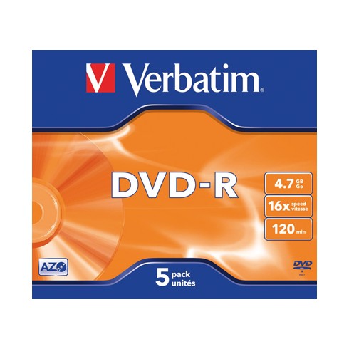 DVD-R 4.7 GB 120 m. Singoli Slim