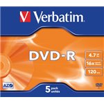 DVD-R 4.7 GB 120 m. Singoli Slim