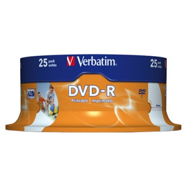 DVD-R 4.7 GB 120 m. 25 pz. Printable