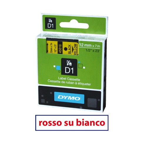 Nastro Dymo D1 409150  9x7 Rosso/Bianco