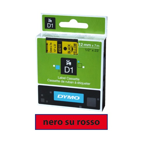 Nastro Dymo D1 409170  9x7 Nero/Rosso