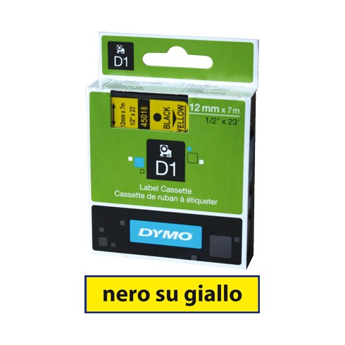 Nastro Dymo D1 409180  9x7 Nero/Giallo