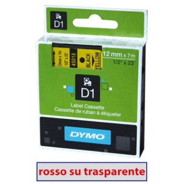 Nastro Dymo D1 450120 12x7 Rosso/Trasp.