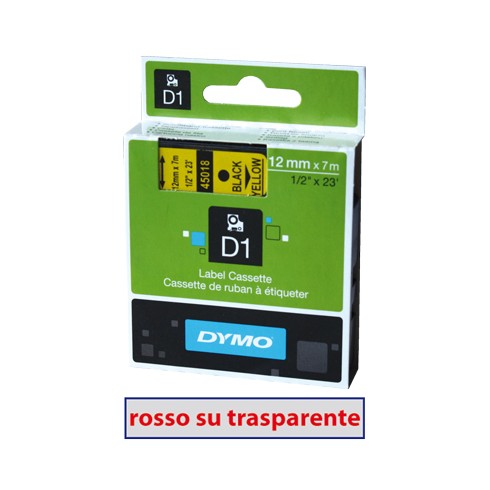 Nastro Dymo D1 450120 12x7 Rosso/Trasp.