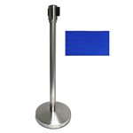 Colonnina Metal Cromo gestione code nastro Blu