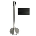 Colonnina Metal Cromo gestione code nastro Nero