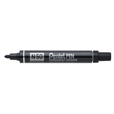 Marker Pentel N50 Punta Conica Nero 12 pz.