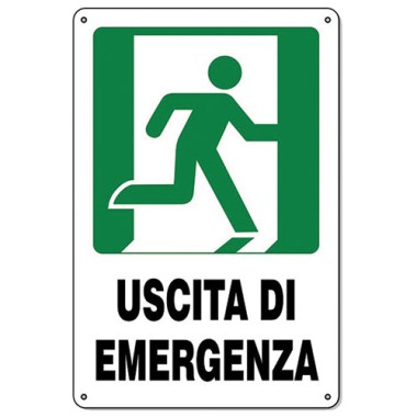 Targa 20x30 CC12 Uscita di Emergenza Dx