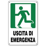 Targa 20x30 CC13 Uscita di Emergenza Sx