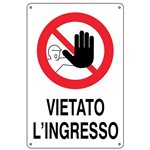 Targa 20x30 CC15 Vietato l'Ingresso
