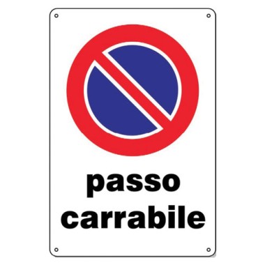 Targa 20x30 CC01 Passo Carrabile