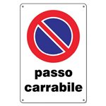Targa 20x30 CC01 Passo Carrabile
