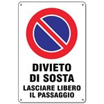 Targa 20x30 CC04 Divieto di Sosta Passaggio