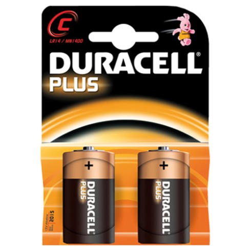 Pile Duracell Alcaline Plus 1/2 torcia 2 pz.