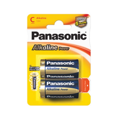 Pile Panasonic Alcaline Power 1/2 Torcia 2 pz.