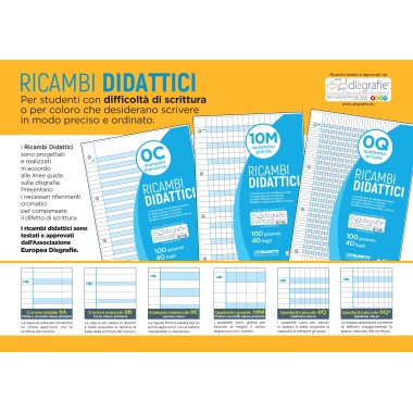 Ricambi 4 fori Didattici A4 40 ff 100 gr.  A