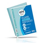 Ricambi 4 fori Rinforzati 80 gr A4 40 f Azzur. 4M