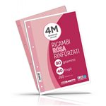 Ricambi 4 fori Rinforzati 80 gr A4 40 f Rosa 4M