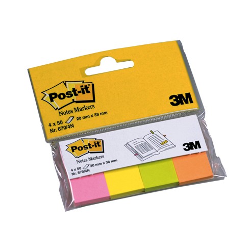 Post-it 3M Index 670 con  4 Colori in carta