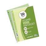 Ricambi 4 fori Rinforzati 80 gr A4 40 f Verde 1R