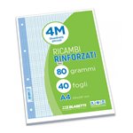 Ricambi 4 fori Rinforzati 80 gr A4 40 f Verde 4M