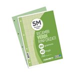 Ricambi 4 fori Rinforzati 80 gr A4 40 f Verde 5M