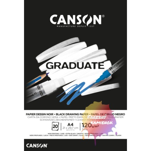 Blocchi Canson Graduate Black A4 20F 120 gr.