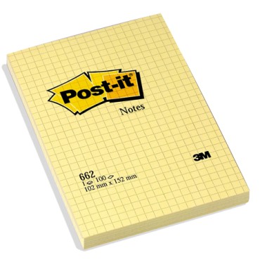 Post-it 3M  662 102x152 Quadrettato 6 pz.