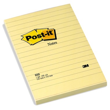 Post-it 3M  660 102x152 Rigato 6 pz.