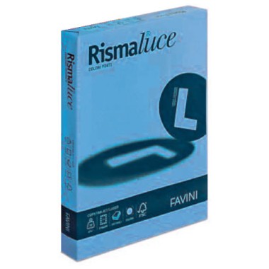 Carta Rismaluce gr.200 A4 125 ff Azzurro 55