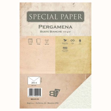 Buste Bapi Pergamena Bianco 12x18 110 gr. 25 pz.