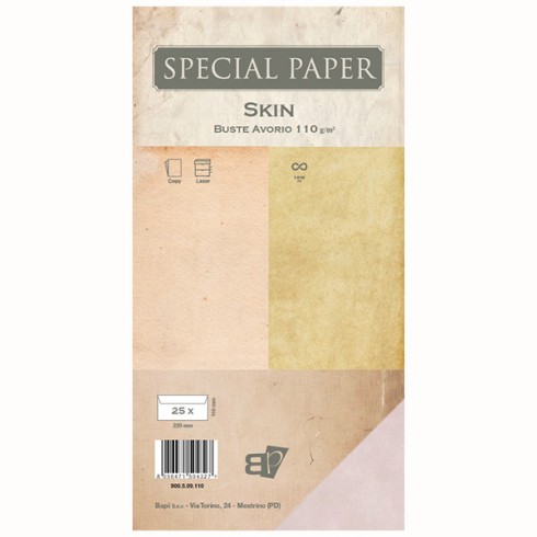 Buste Bapi Skin Avorio 11x22 110 gr. 25 pz.