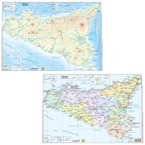 Cartine Geografiche A3 F/P Sicilia 20 pz.