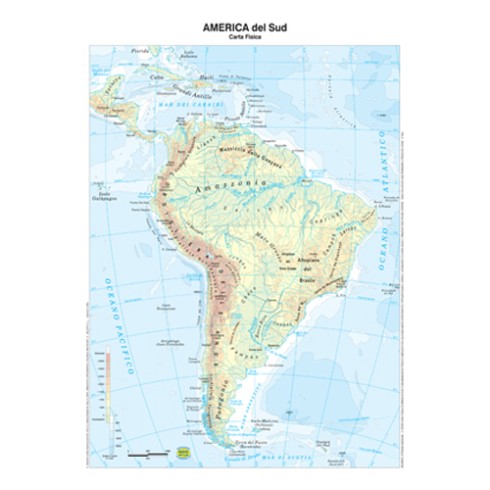 Cartine Geografiche A3 F/P America Sud 20 pz.