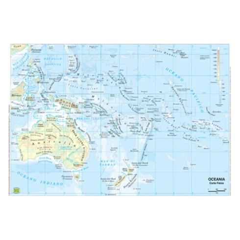 Cartine Geografiche A3 F/P Oceania 20 pz.