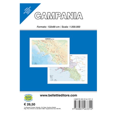 Carte Geografiche Murali Belletti Campania