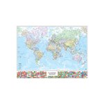 Carte Amministrative Mondo con bandiere  63x50