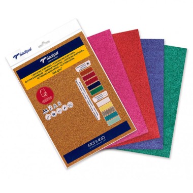 Cartoncino Fabriano Glitter A4 5 pz. Colori Forti