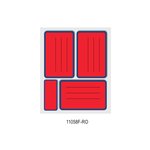 Etichette con bordo e righe 83x53 10x30 pz. Rosso