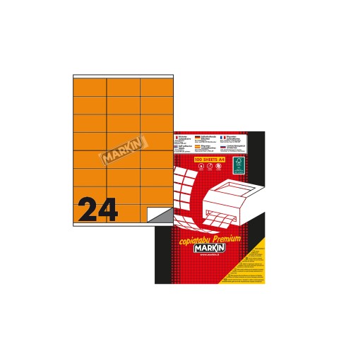 Etichette su A4 Markin Fluo 70x36 Arancio