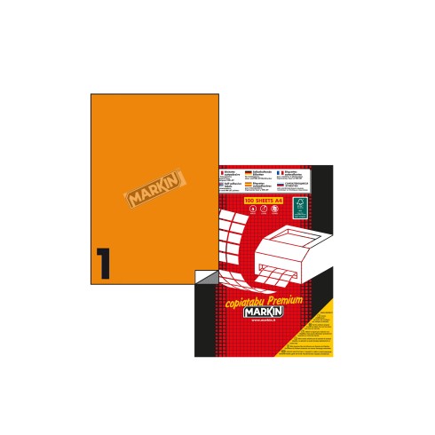 Etichette su A4 Markin Fluo 210x297 Arancio