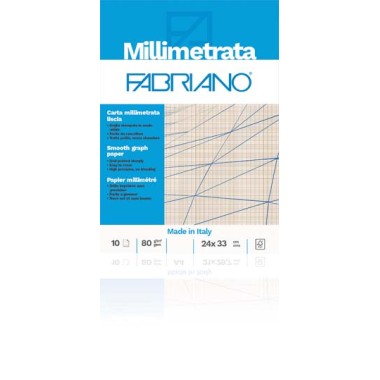 Blocchi Carta Millimetrata Fabriano 24x33 10F 25