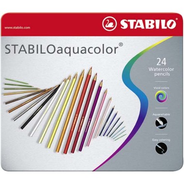 Pastelli Stabilo Aquacolor Metal Box 24 1624-5