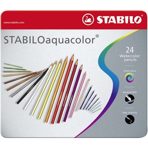 Pastelli Stabilo Aquacolor Metal Box 24 1624-5