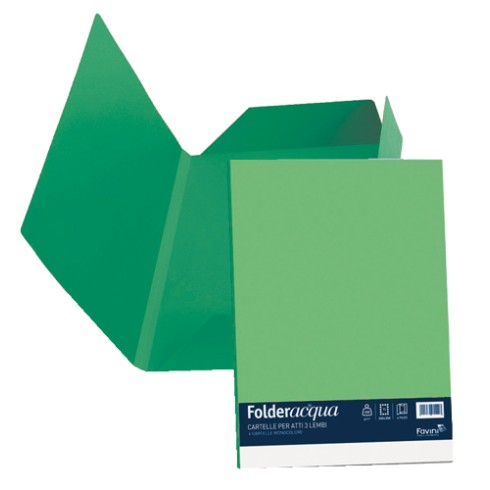 Cartelle 3 lembi Favini  Verde 60 25 pz.